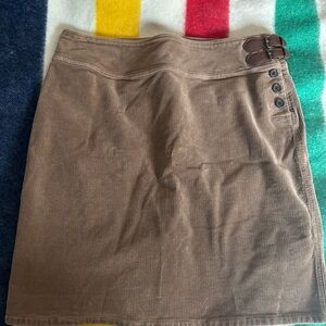 American Living Brown Mini Skirt with Button Accents
